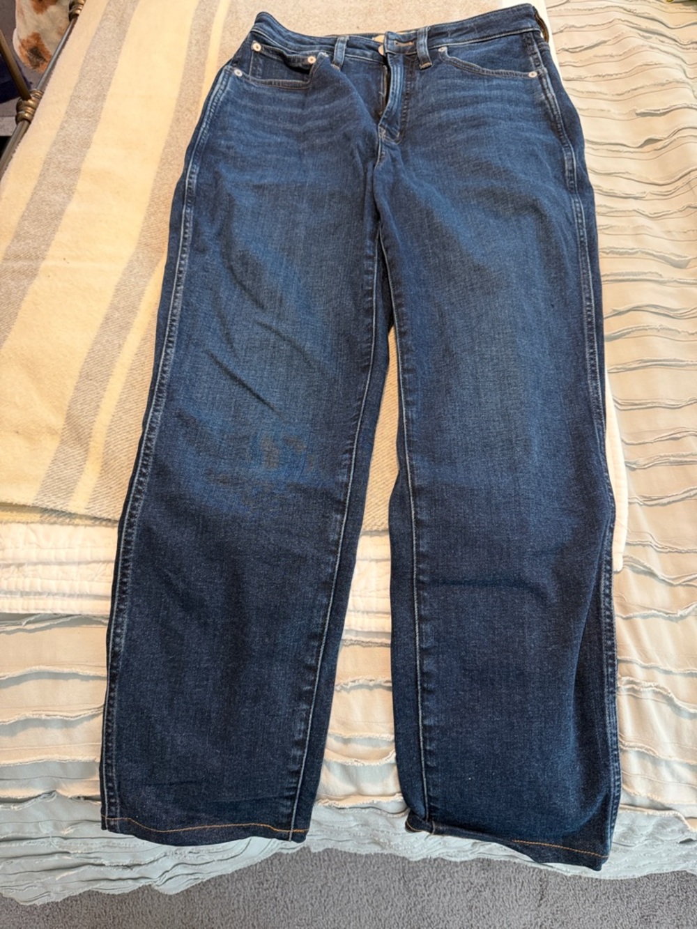 Madewell Straight Leg Jeans in Dark Blue Denim